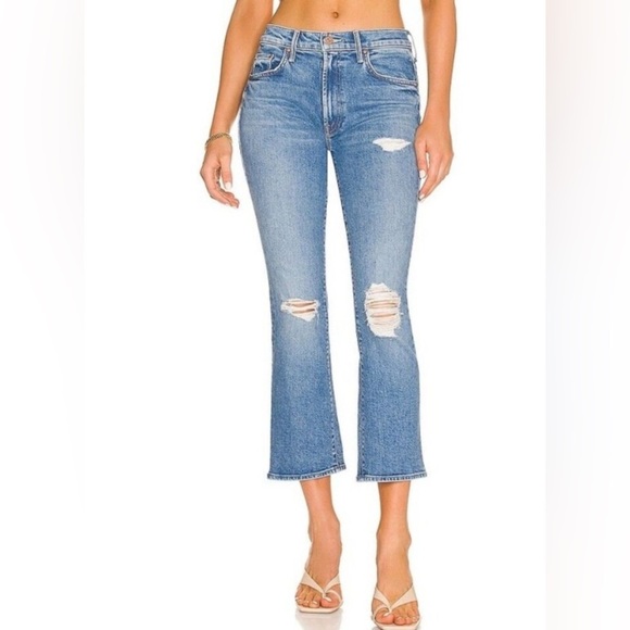 Mother The Insider Ankle Jeans in Bloom And Doom Medium Wash Size 24 Preppy - Picture 2 of 15